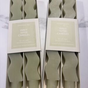 Room Essentials Wavy Taper Candles in Soft Cream